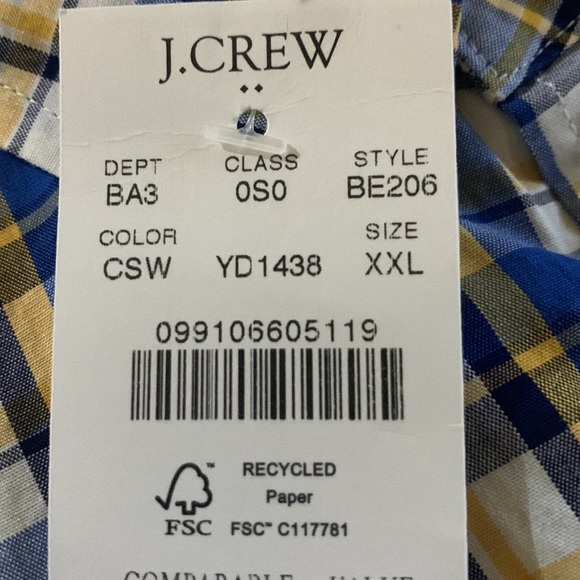 J.Crew Factory Men’s Slim Plaid Flex Casual Shirt Size XXL - Picture 10 of 10